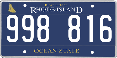 RI license plate 998816