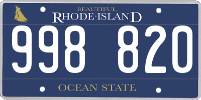 RI license plate 998820