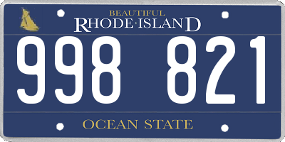 RI license plate 998821