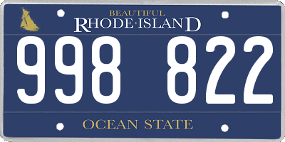 RI license plate 998822