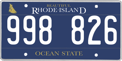 RI license plate 998826