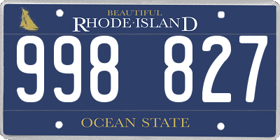 RI license plate 998827