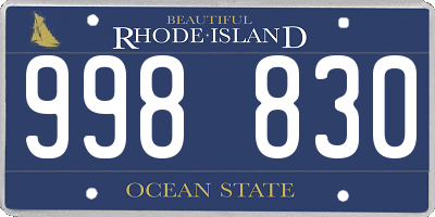 RI license plate 998830