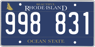 RI license plate 998831