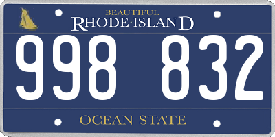 RI license plate 998832