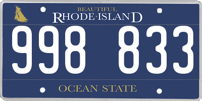 RI license plate 998833