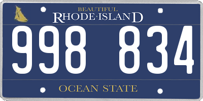 RI license plate 998834