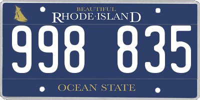 RI license plate 998835