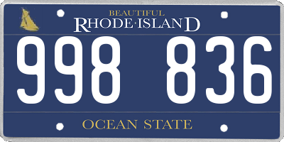 RI license plate 998836