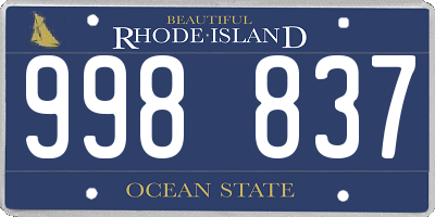 RI license plate 998837