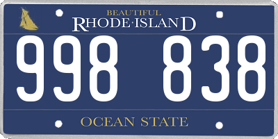 RI license plate 998838