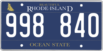 RI license plate 998840