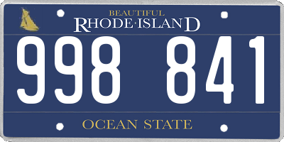 RI license plate 998841