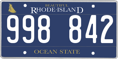 RI license plate 998842