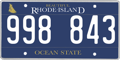 RI license plate 998843