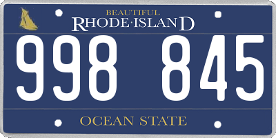 RI license plate 998845