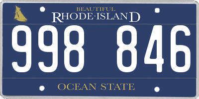 RI license plate 998846