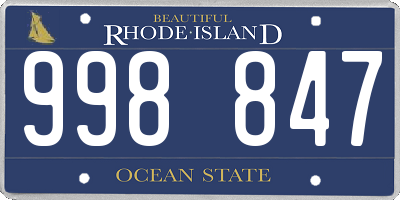 RI license plate 998847