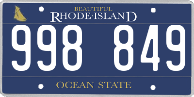 RI license plate 998849