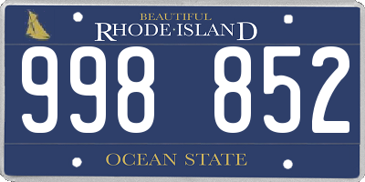 RI license plate 998852