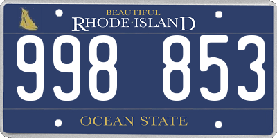 RI license plate 998853