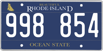 RI license plate 998854