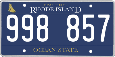 RI license plate 998857