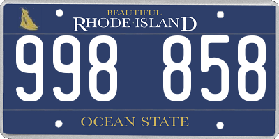 RI license plate 998858