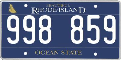 RI license plate 998859