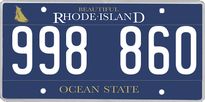 RI license plate 998860