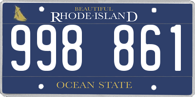 RI license plate 998861