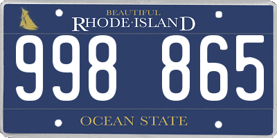 RI license plate 998865