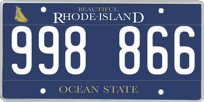 RI license plate 998866