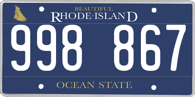 RI license plate 998867