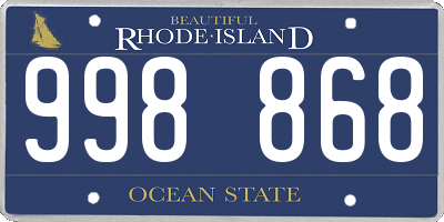 RI license plate 998868