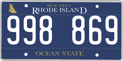 RI license plate 998869