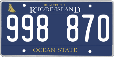 RI license plate 998870