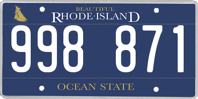 RI license plate 998871