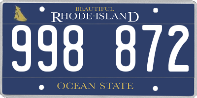 RI license plate 998872