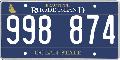 RI license plate 998874