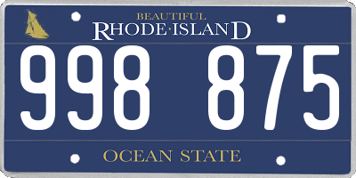 RI license plate 998875