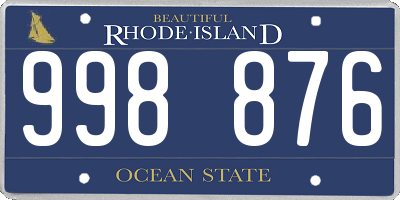 RI license plate 998876