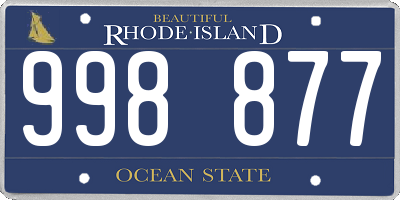 RI license plate 998877