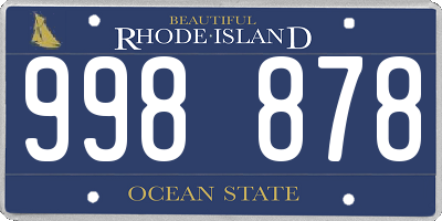 RI license plate 998878