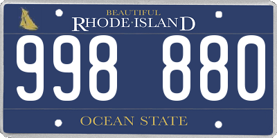 RI license plate 998880