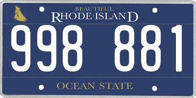 RI license plate 998881