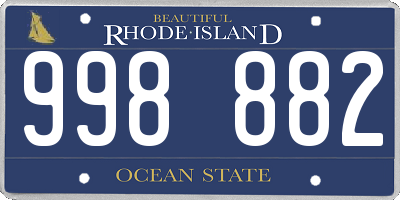 RI license plate 998882