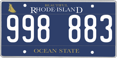 RI license plate 998883