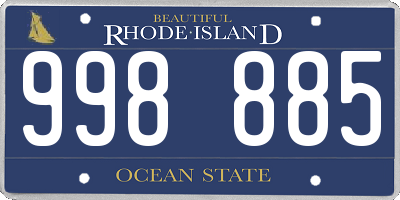 RI license plate 998885