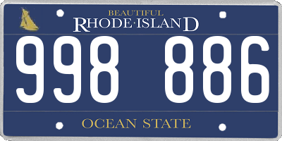 RI license plate 998886